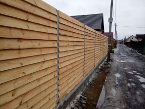 Деревянный забор елочка 150 метров фото в Ильинском